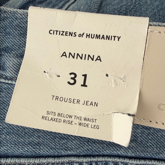 🔥🔥🔥 CITIZENS OF HUMANITY Blue Annina High Rise Wide Leg Trouser Jeans, size 31 - Picture 11 of 16